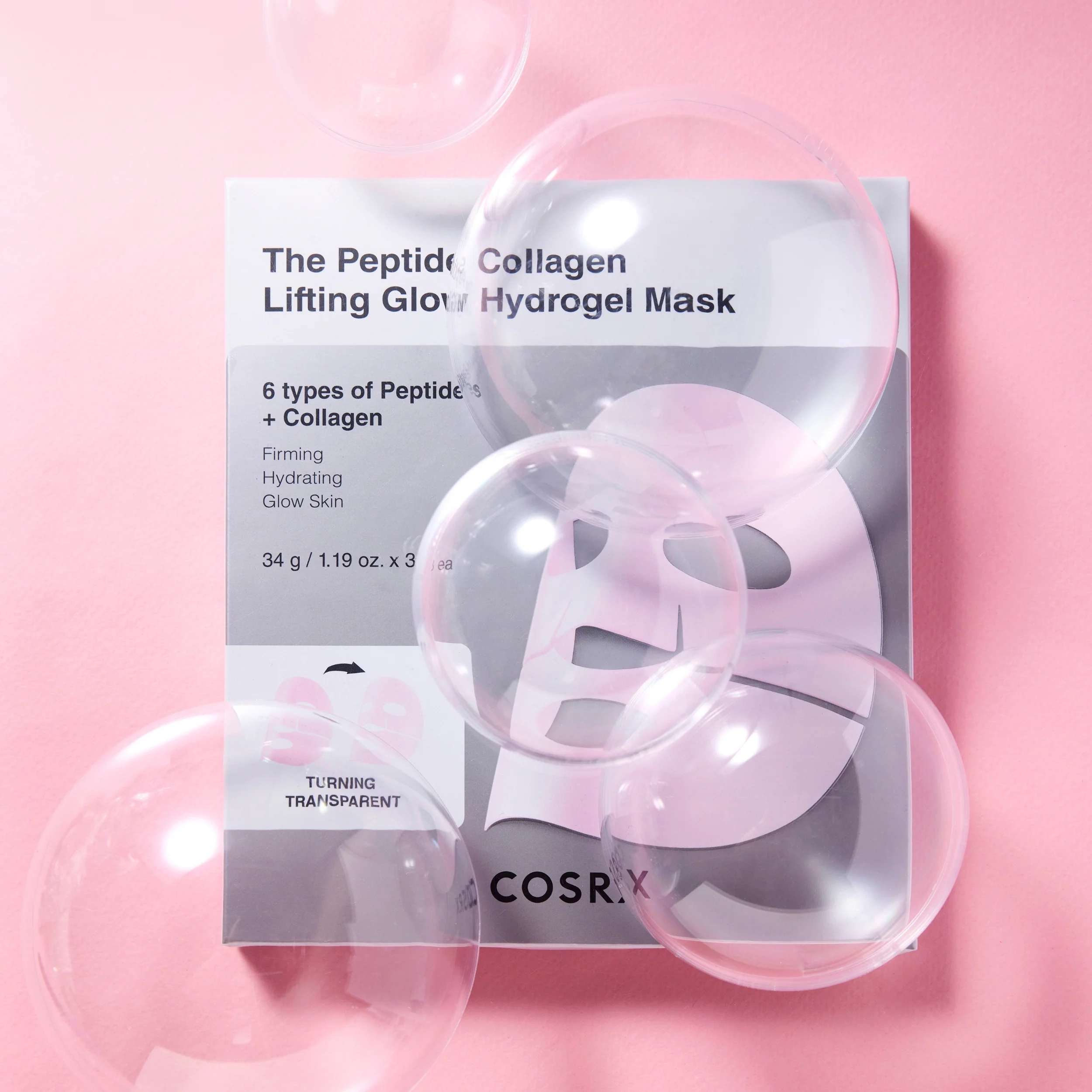 COSRX The Peptide Collagen Lifting Glow Hydrogel Mask 3pcs - Image 3
